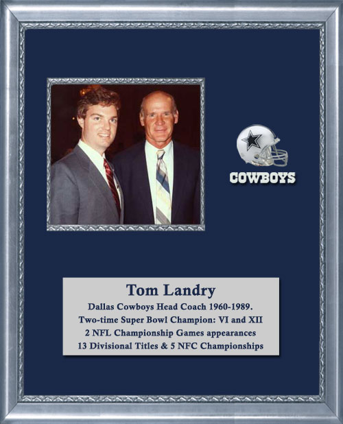 Craig Keeland with Dallas Cowboys head coach and 2 time Super Bowl Champion, 2 NFL Championship Game Appearances, 13 Divisional Titles and 5 NFC championship, Tom Landry